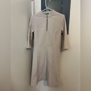 United Colors Of Benetton Beige Mid Sleeve Dress, Size S